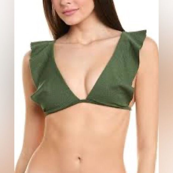 NWT ViX Firenze Liz Ruffle Top and Fany Classic Bottoms SET in Army Green L - Picture 4 of 12